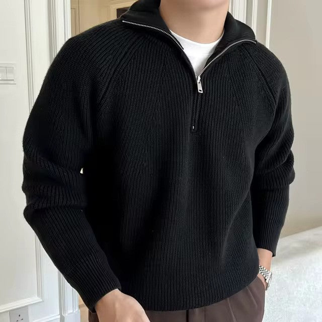 Alex | Pull pour homme avec fermeture éclair quart