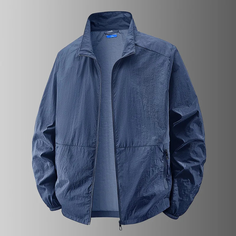 Herren Stehkragen Reißverschluss Jacke Langarm | Windjacke