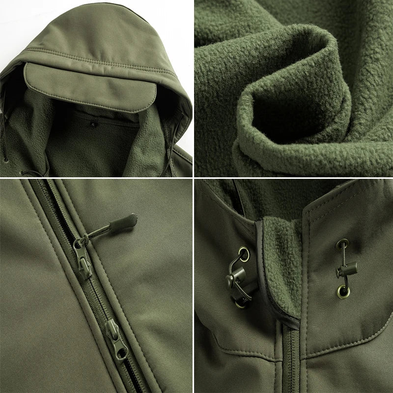 Tactical Shield | Wasserdichte Softshell-Militärjacke mit Kapuze für Herren 5