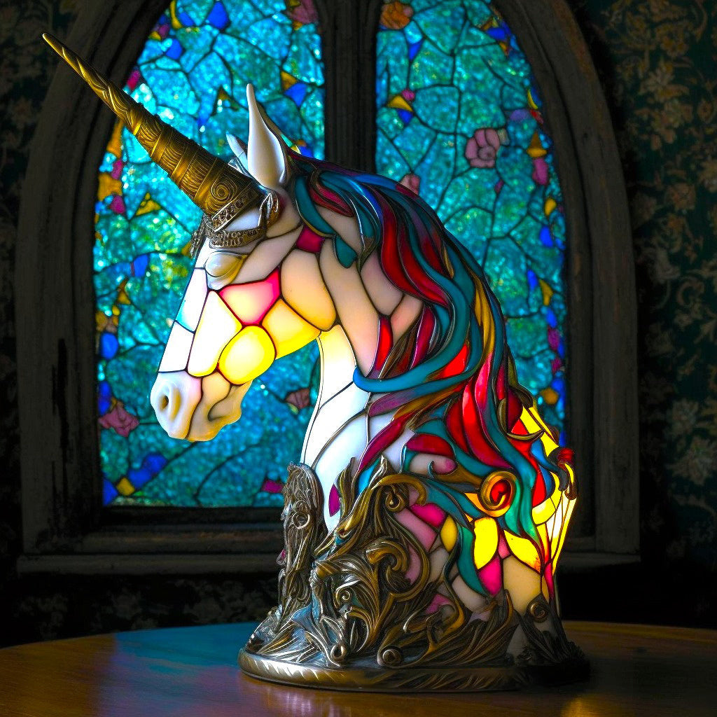 Tischleuchte in Tierform aus Buntglas | Künstlerische LED-Leuchte 16