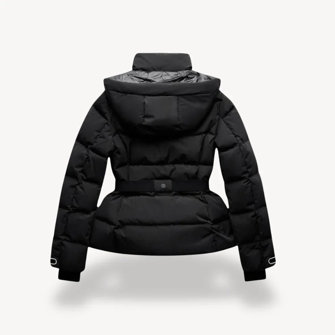 Wasserabweisende Pufferjacke mit Gürtel für Damen