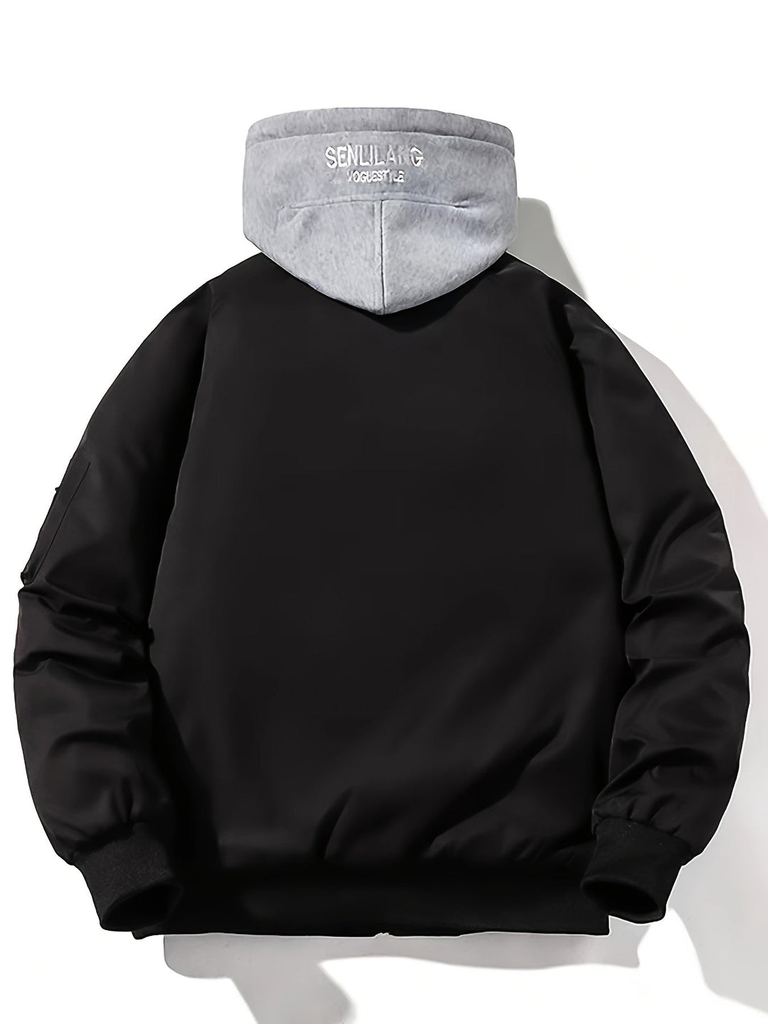 Herren Bomberjacke mit Kapuze | Bequeme Passform mit Reissverschluss | Layered Hood Design | Streetwear Freizeitlook