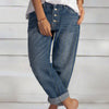 Pantaloni da donna a vestibilità ampia con patta a bottoni | Orlo risvoltato