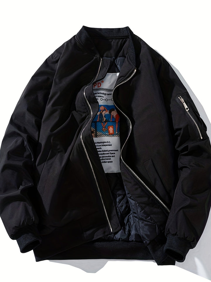 Herren Bomberjacke mit Kapuze | Bequeme Passform mit Reissverschluss | Layered Hood Design | Streetwear Freizeitlook