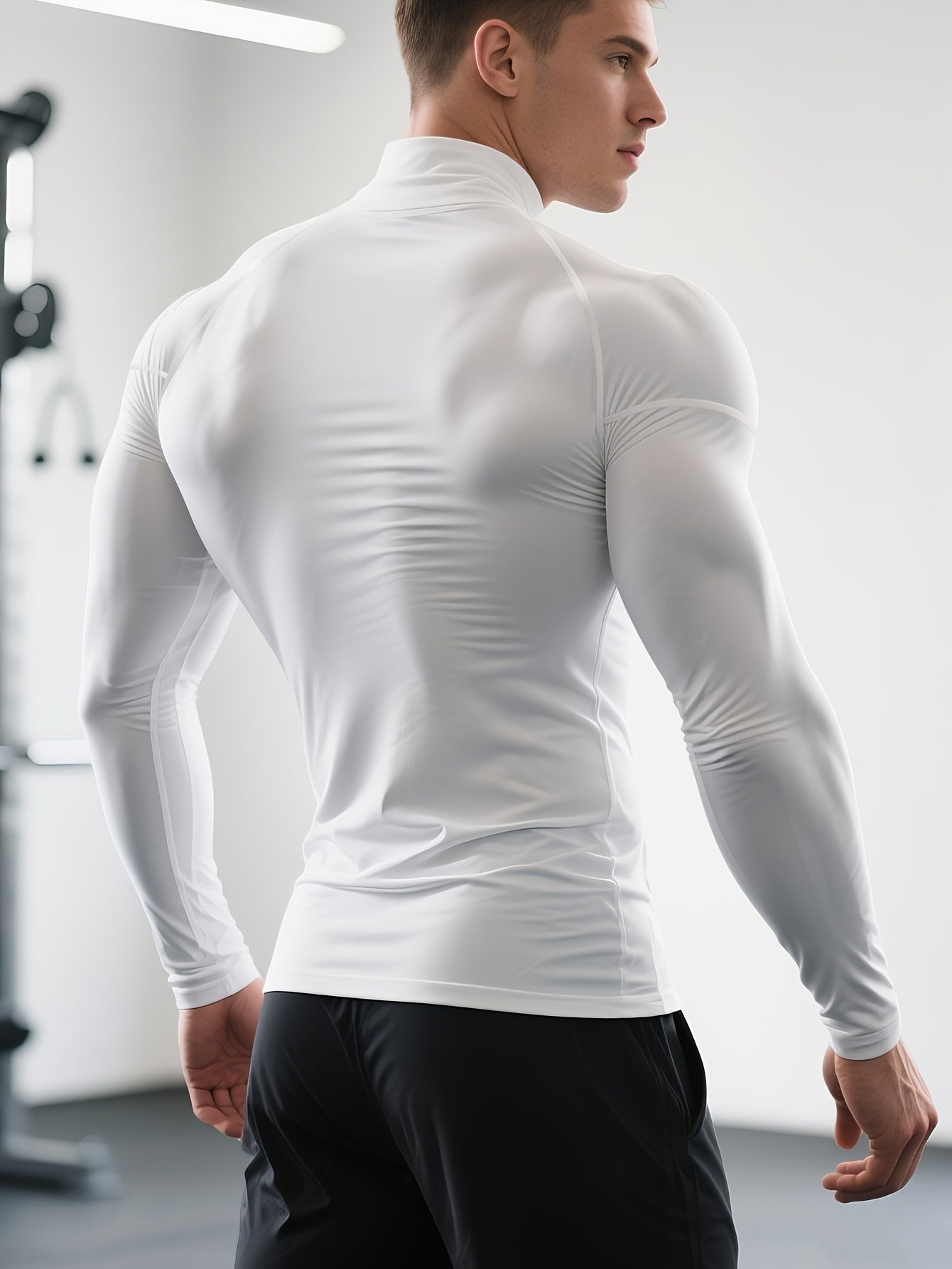 Men's Stretch Fit Shirt with Long Sleeves and High Collar | Thermal Wear