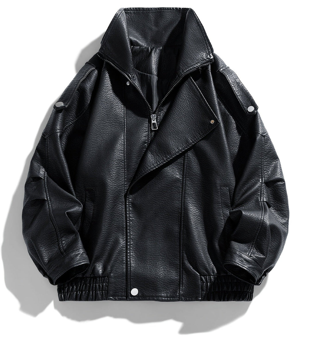 Veste de moto pour homme | Design distinctif du col | Détail fermeture éclair | Style urbain moderne