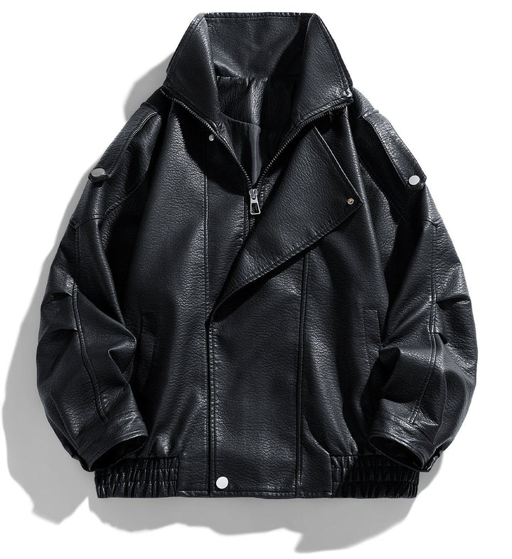 Veste de moto pour homme | Design distinctif du col | Détail fermeture éclair | Style urbain moderne