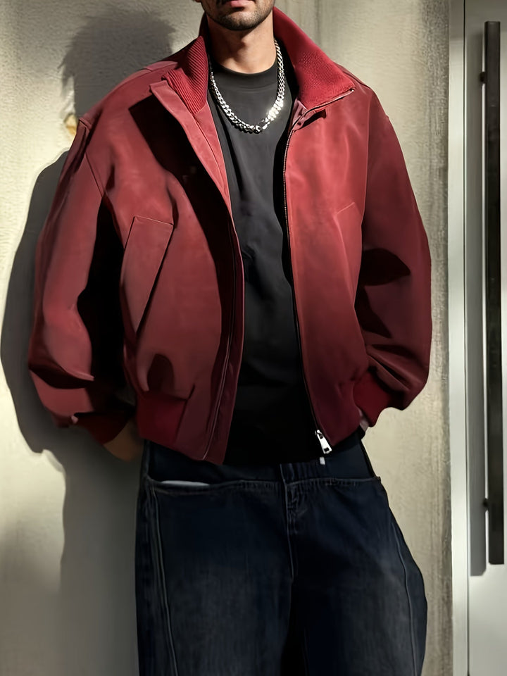 Veste bomber homme | Coupe confortable avec fermeture éclair | Col montant design | Look décontracté streetwear