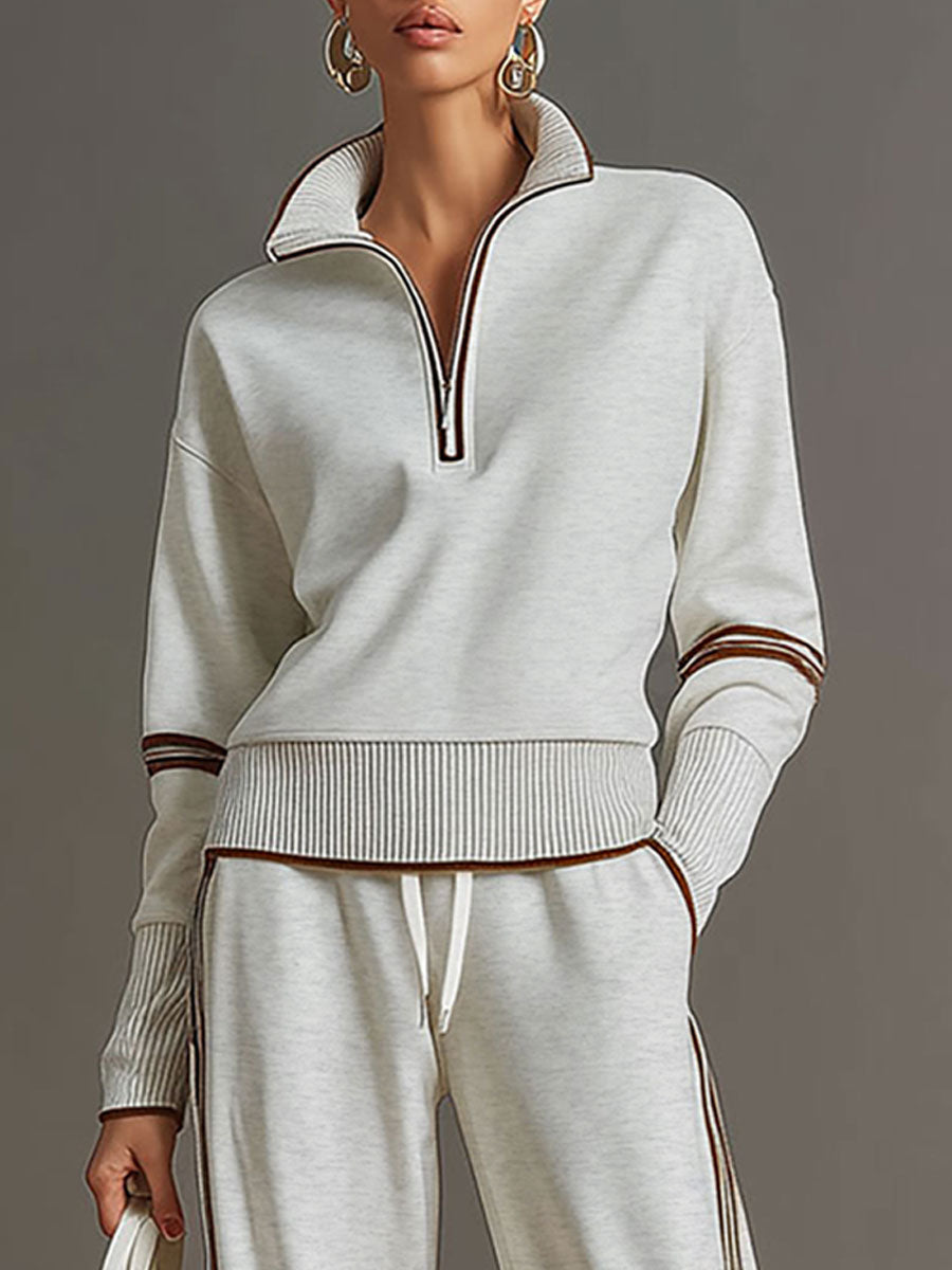 Clara | Women's Relaxed Wide Leg Trousers and Blouse Two-Piece Set