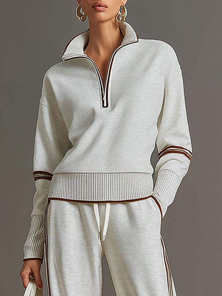 Clara | Women's Relaxed Wide Leg Trousers and Blouse Two-Piece Set