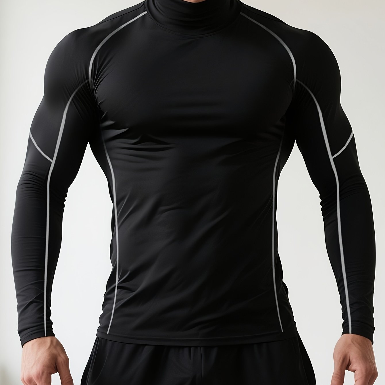 Men's Stretch Fit Shirt with Long Sleeves and High Collar | Thermal Wear