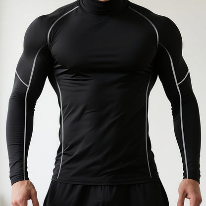 Men's Stretch Fit Shirt with Long Sleeves and High Collar | Thermal Wear