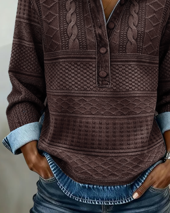 Dolores | Women's Relaxed Half-Button Collared Sweatshirt