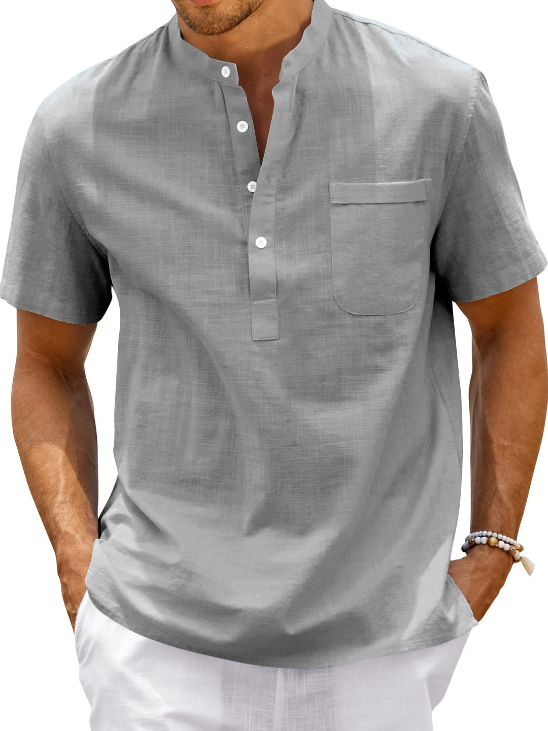 Rafał | T-shirt Henley homme en grandes tailles