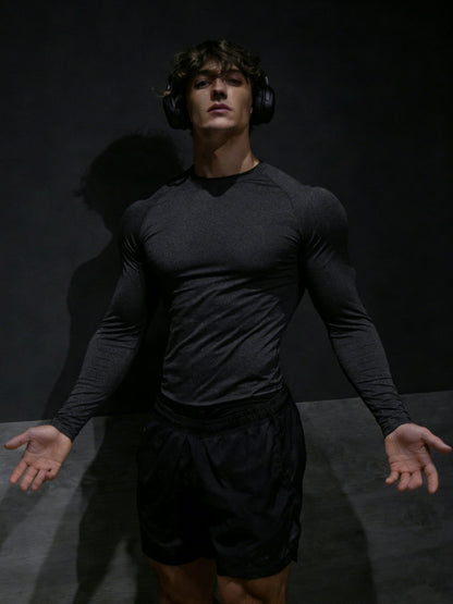 Men's Long Sleeve Compression T-Shirt with Muscle Fit | Gym Wear