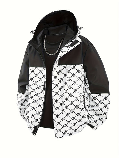 Herren Kapuzenjacke | Reguläre Passform | Windbreaker mit Reissverschluss | Outdoor Freizeitlook