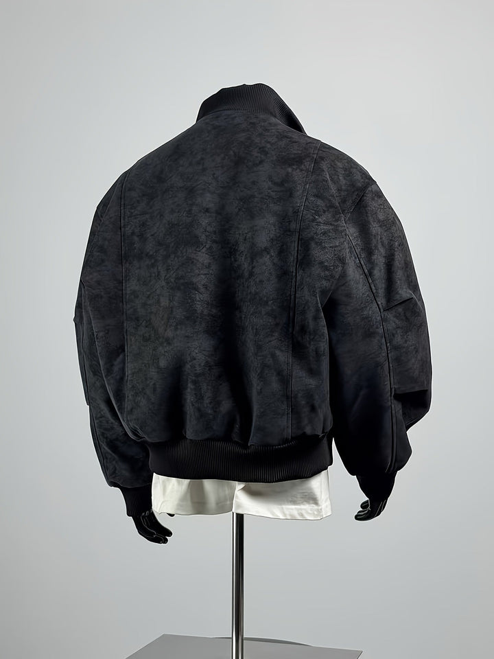 Veste bomber homme | Coupe confortable avec fermeture éclair | Col montant design | Look décontracté streetwear