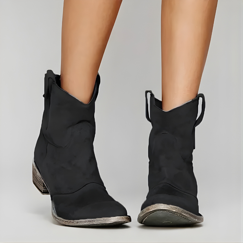 Harlow | Women's Western Leather Ankle Boots