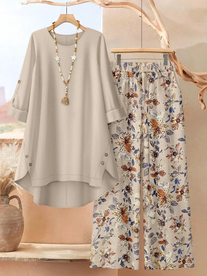 Marisol | Women's Layered Tunic & Wide-Leg Trousers Set