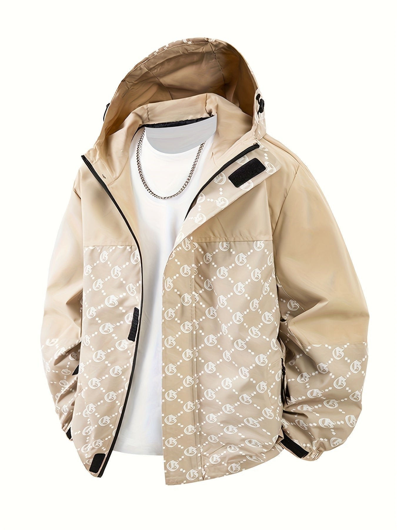 Herren Kapuzenjacke | Reguläre Passform | Windbreaker mit Reissverschluss | Outdoor Freizeitlook