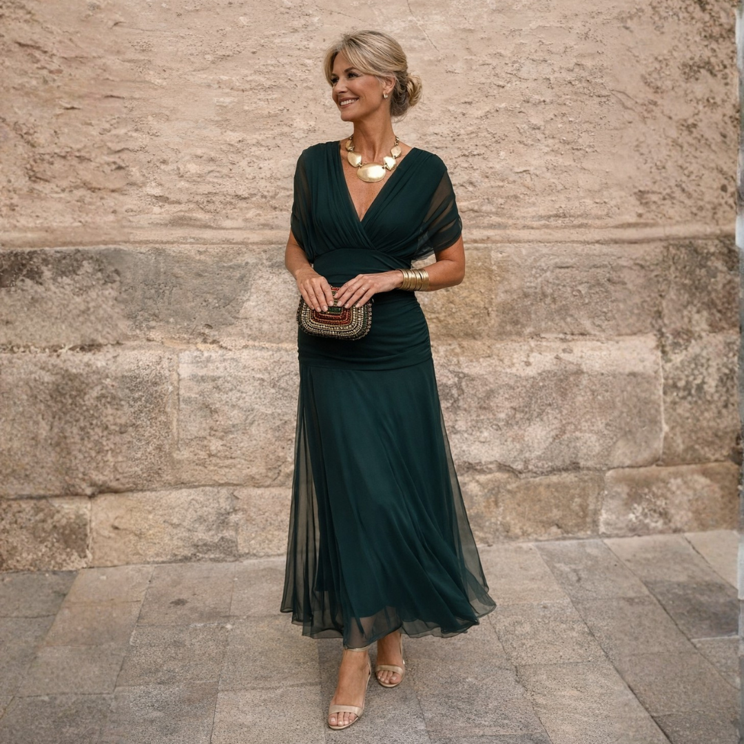 Seraphine | Women's Draped Chiffon Maxi Dress