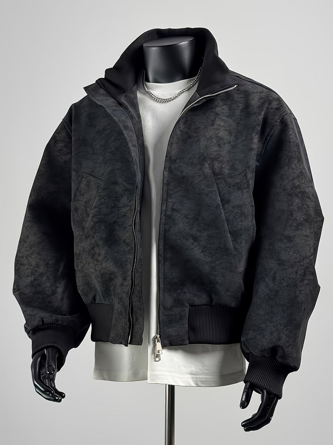 Veste bomber homme | Coupe confortable avec fermeture éclair | Col montant design | Look décontracté streetwear