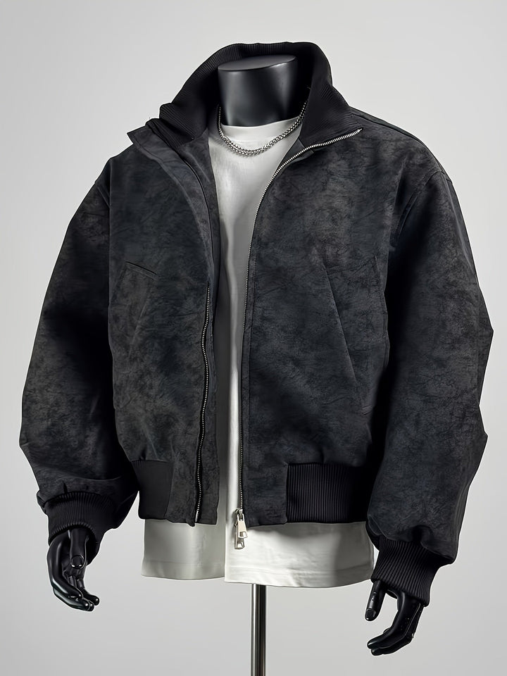 Veste bomber homme | Coupe confortable avec fermeture éclair | Col montant design | Look décontracté streetwear