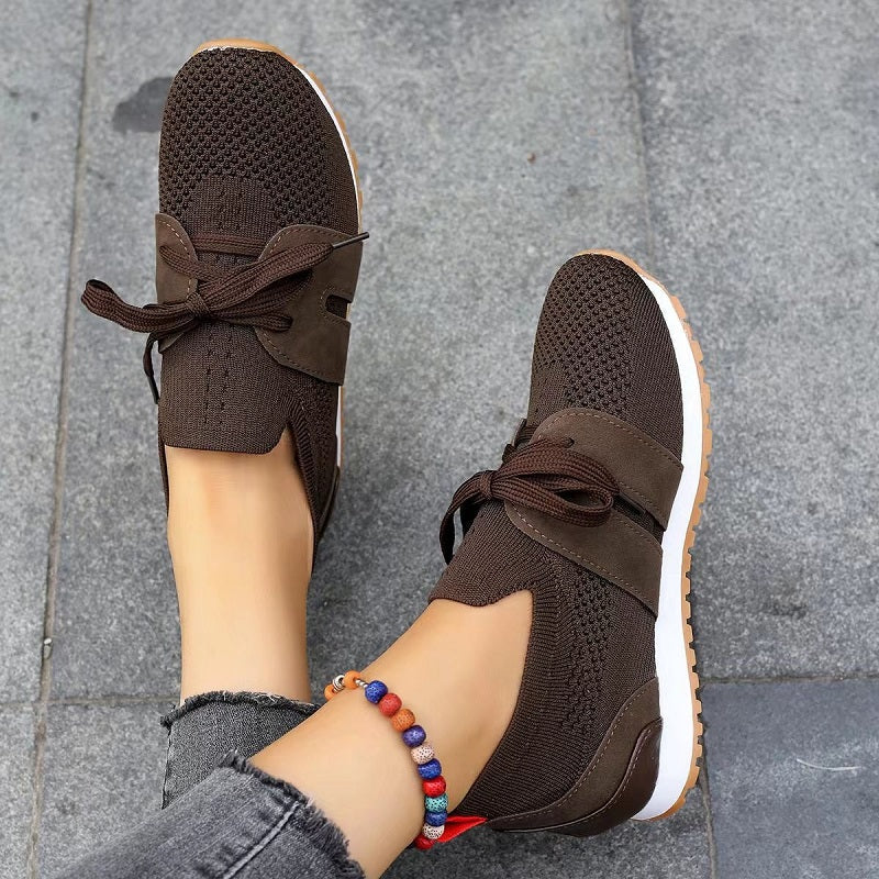 Pantof sport slip-on damă tricotat | Cu detaliu șiret