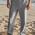 Herrenhose | Regular Fit Hose mit Geradem Bein | Kordelzugbund | Lässiger Sommerstil