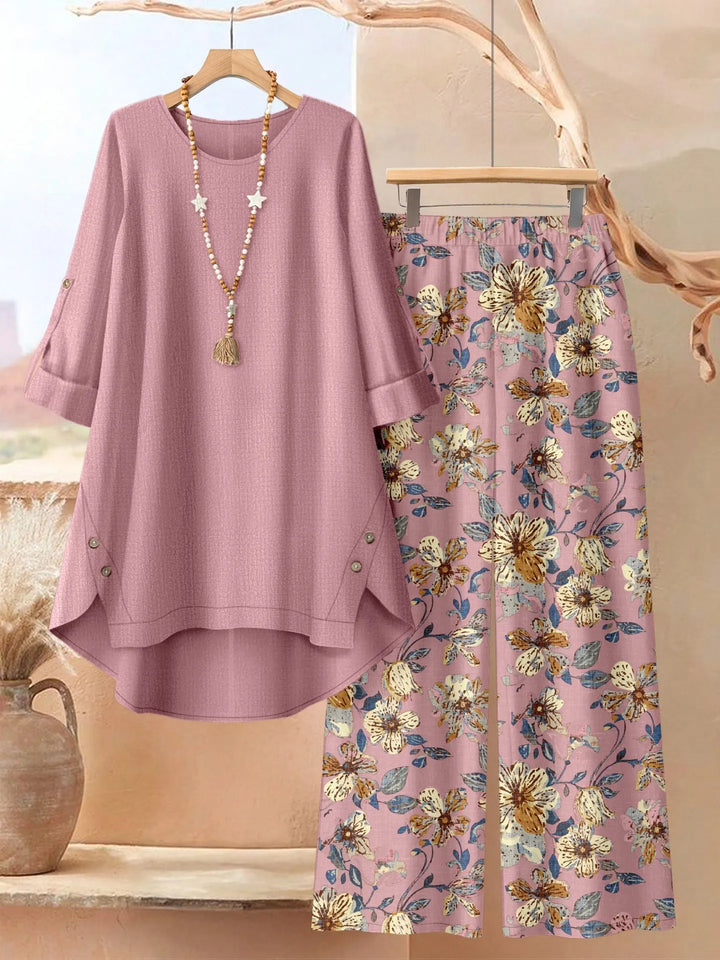 Marisol | Women's Layered Tunic & Wide-Leg Trousers Set