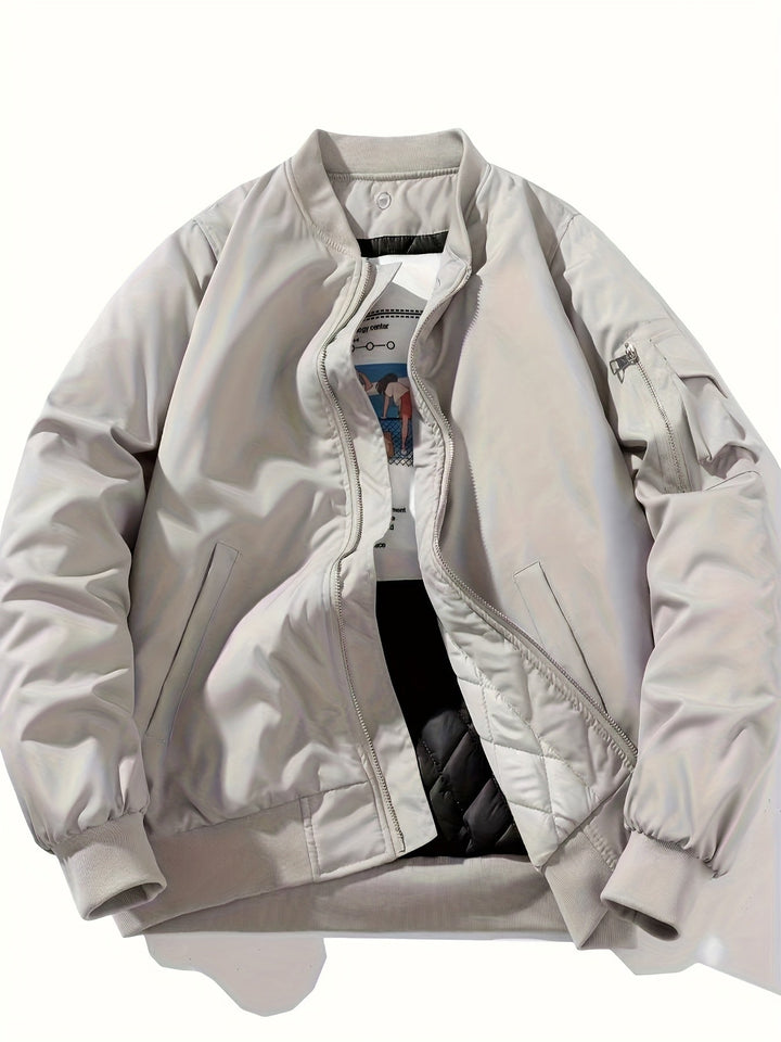 Herren Bomberjacke mit Kapuze | Bequeme Passform mit Reissverschluss | Layered Hood Design | Streetwear Freizeitlook