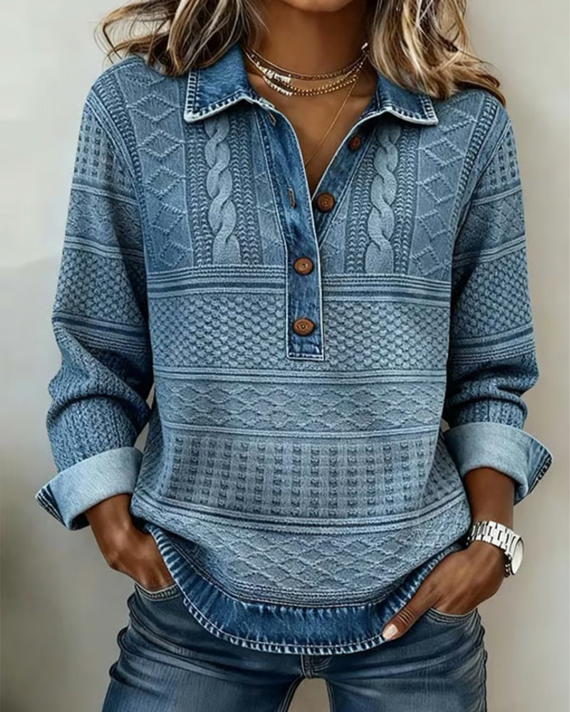 Dolores | Women's Relaxed Half-Button Collared Sweatshirt