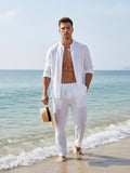 Herren Zweiteiler | Lässiges Hemd und Hose mit Kordelzug | Moderner Sommerstil