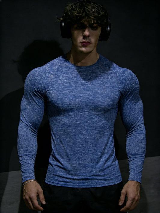 Men's Long Sleeve Compression T-Shirt with Muscle Fit | Gym Wear