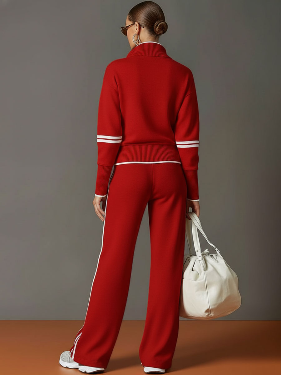 Clara | Women's Relaxed Wide Leg Trousers and Blouse Two-Piece Set