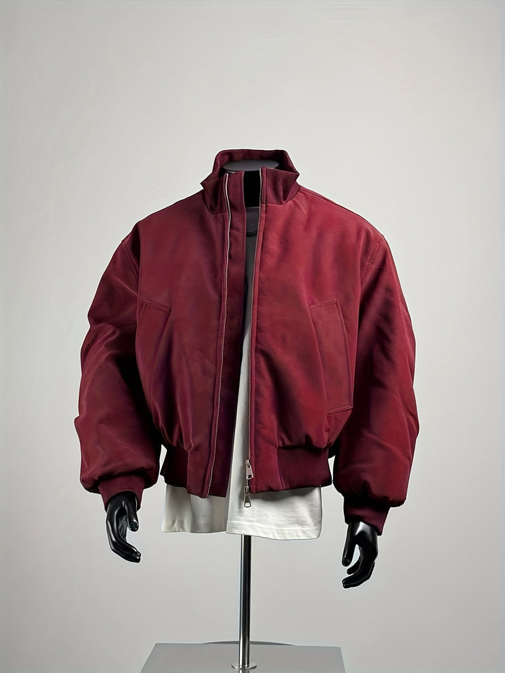 Veste bomber homme | Coupe confortable avec fermeture éclair | Col montant design | Look décontracté streetwear