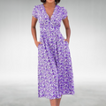 Damen Midikleid | Florales Design und V-Ausschnitt | Femininer Stil für Jeden Tag