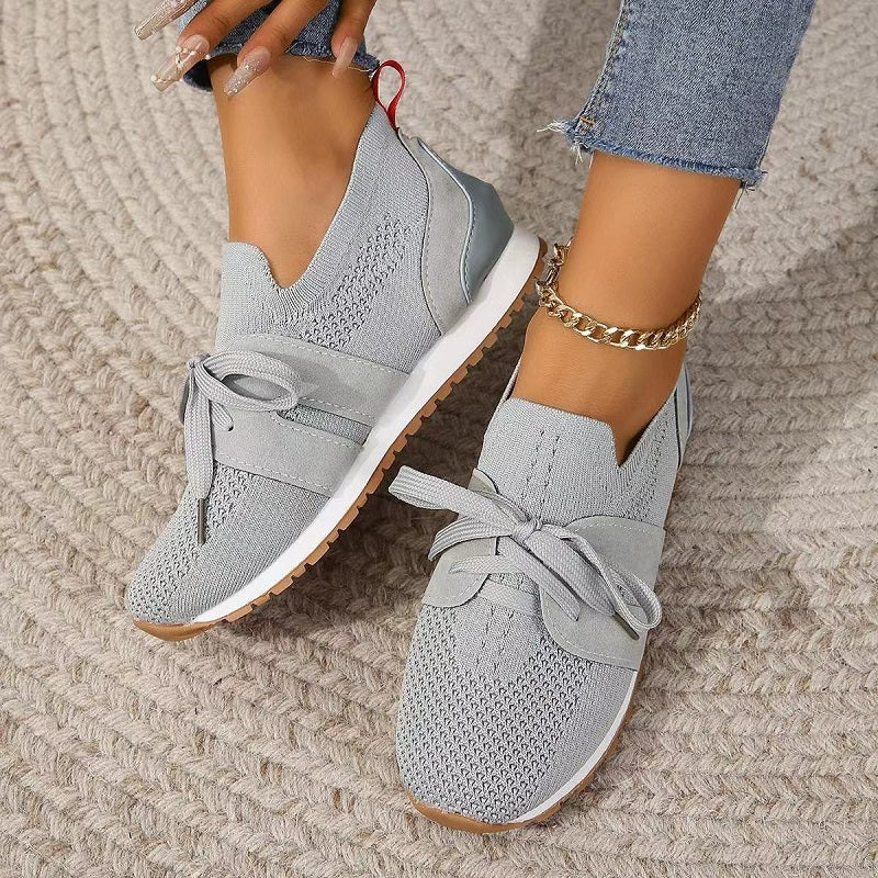 Pantof sport slip-on damă tricotat | Cu detaliu șiret