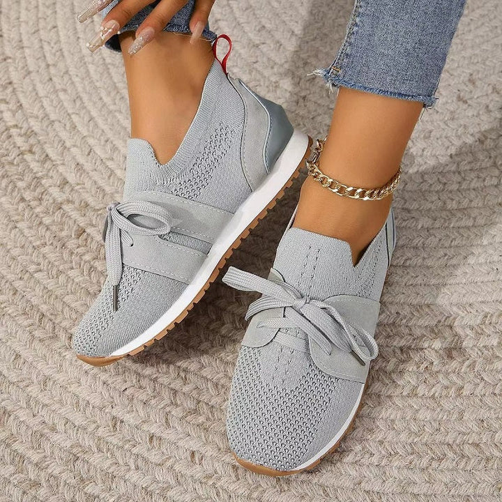 Pantof sport slip-on damă tricotat | Cu detaliu șiret