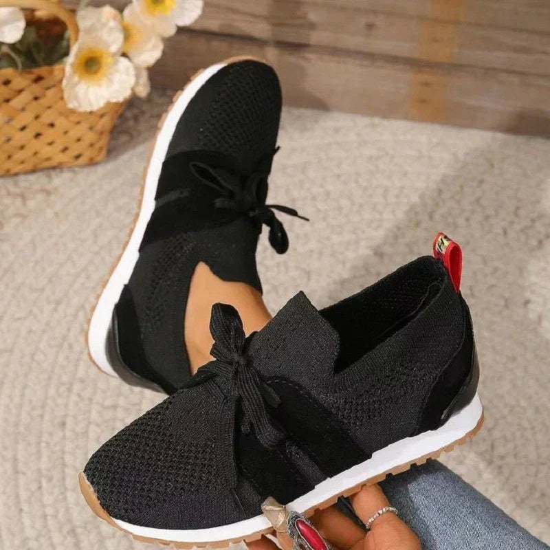 Pantof sport slip-on damă tricotat | Cu detaliu șiret