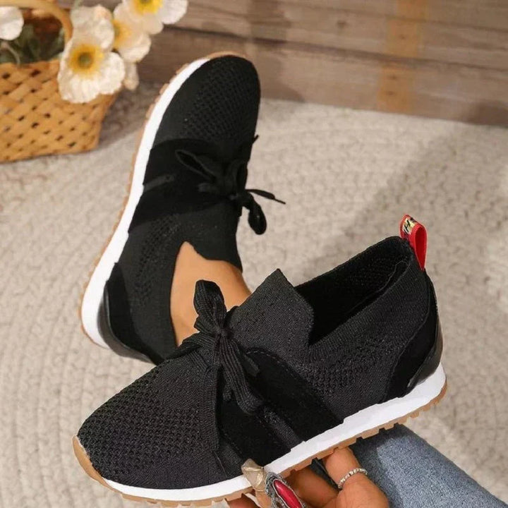 Pantof sport slip-on damă tricotat | Cu detaliu șiret