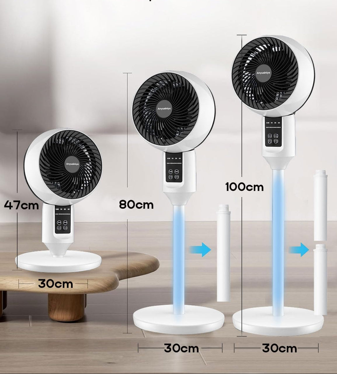 Verstellbarer Standventilator mit 3D-Oszillation
