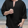 Herren Henley-Shirt | Relaxed Fit Shirt | V-Ausschnitt Design | Lässiger Alltagsstil