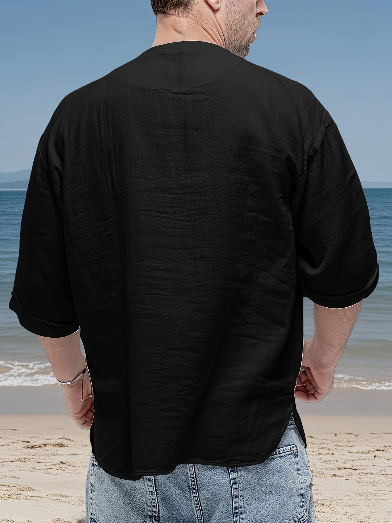 Herren Henley-Shirt | Relaxed Fit Shirt | V-Ausschnitt Design | Lässiger Alltagsstil