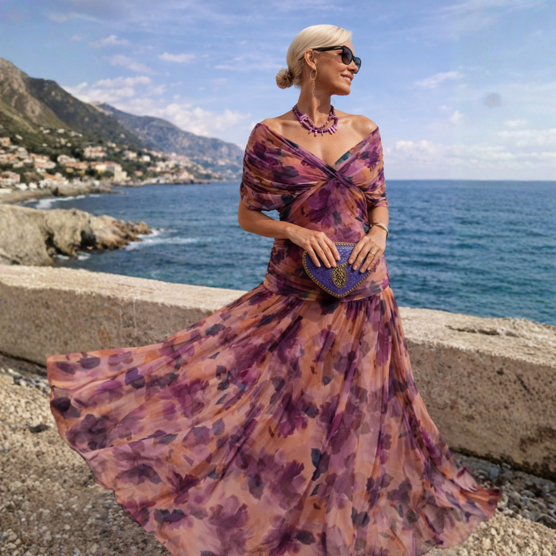 Seraphine | Women's Draped Chiffon Maxi Dress