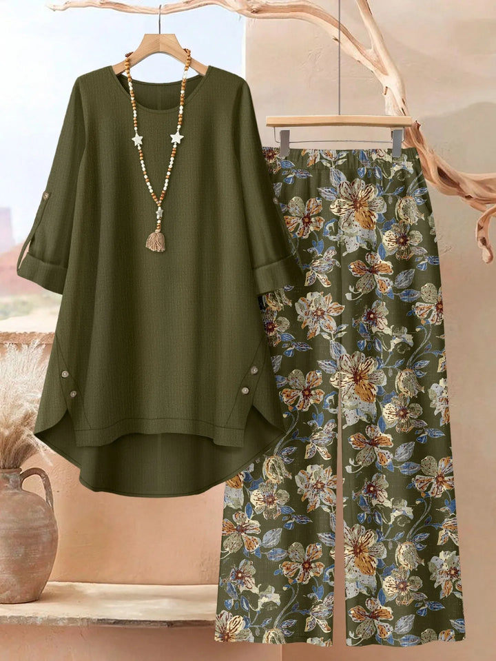 Marisol | Women's Layered Tunic & Wide-Leg Trousers Set