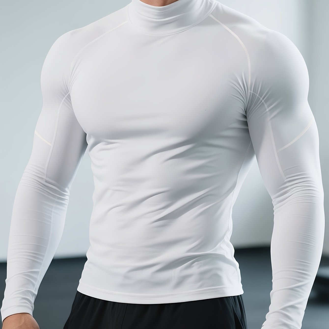 Men's Stretch Fit Shirt with Long Sleeves and High Collar | Thermal Wear