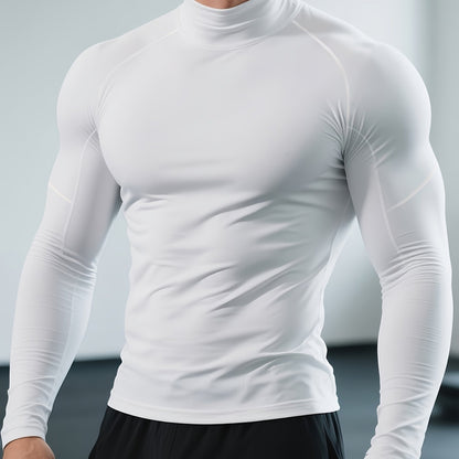 Men's Stretch Fit Shirt with Long Sleeves and High Collar | Thermal Wear