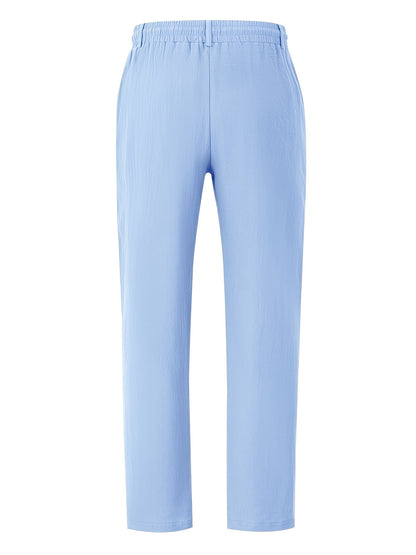 Pánské kalhoty | Kalhoty Regular Fit s rovnými nohavicemi | Pas na stažení šňůrkou | Ležérní letní styl
