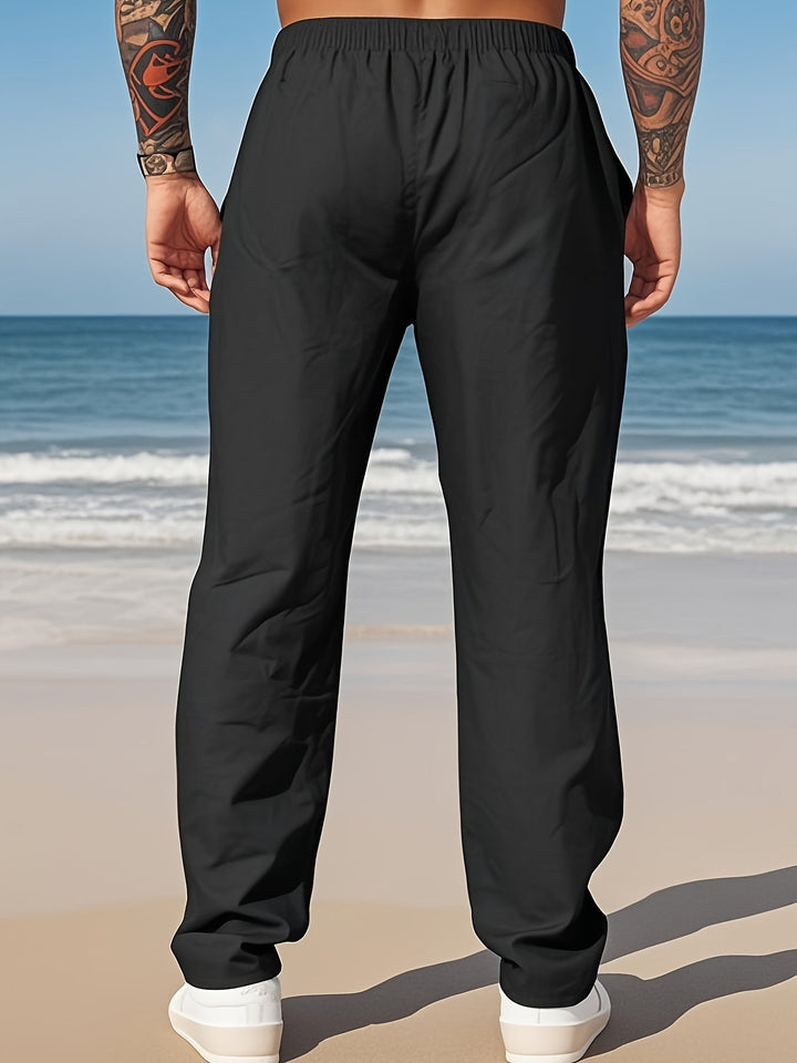 Herren Zweiteiler | Freizeithemd mit Kordelzughose | Bequeme Passform | Sommerlicher Resort-Look